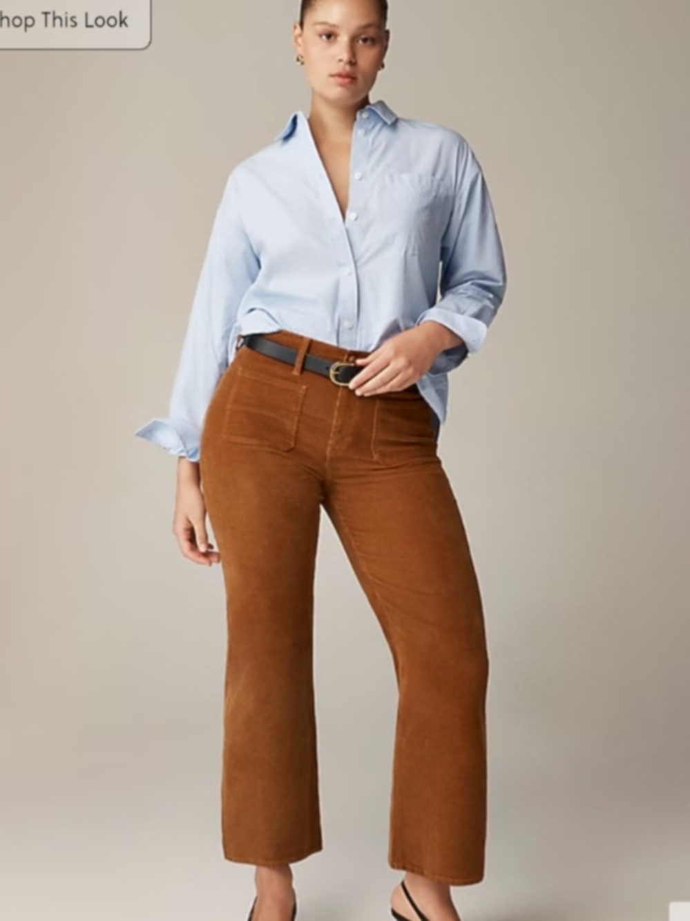 High-Rise Corduroy Jeans in Chestnut Brown